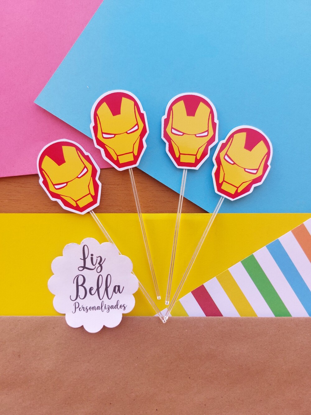 Topper para doces Homem de Ferro 50 Unidades