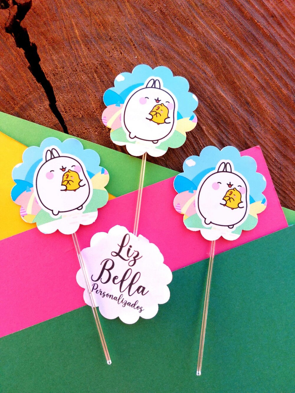 Topper para doces Molang 50 Unidades