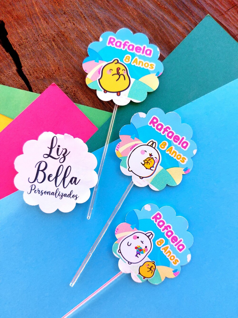 Topper para doces Molang 50 Unidades