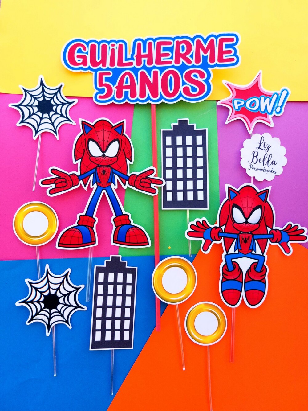 Topo de bolo Sonic Homem Aranha