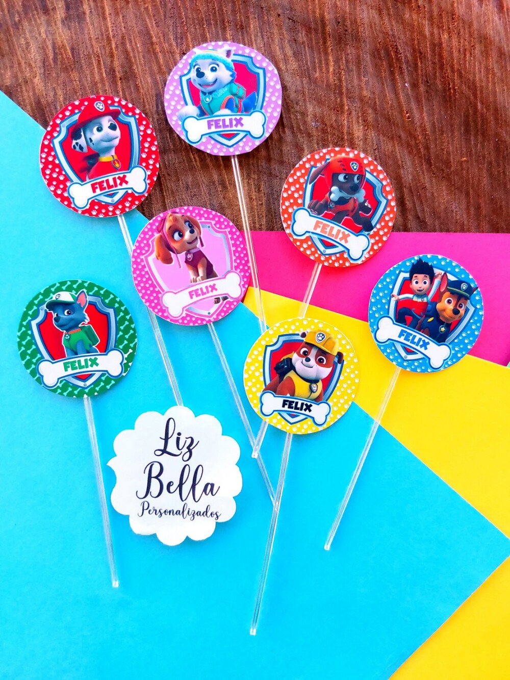 Topper para doces Patrulha Canina 50 Unidades