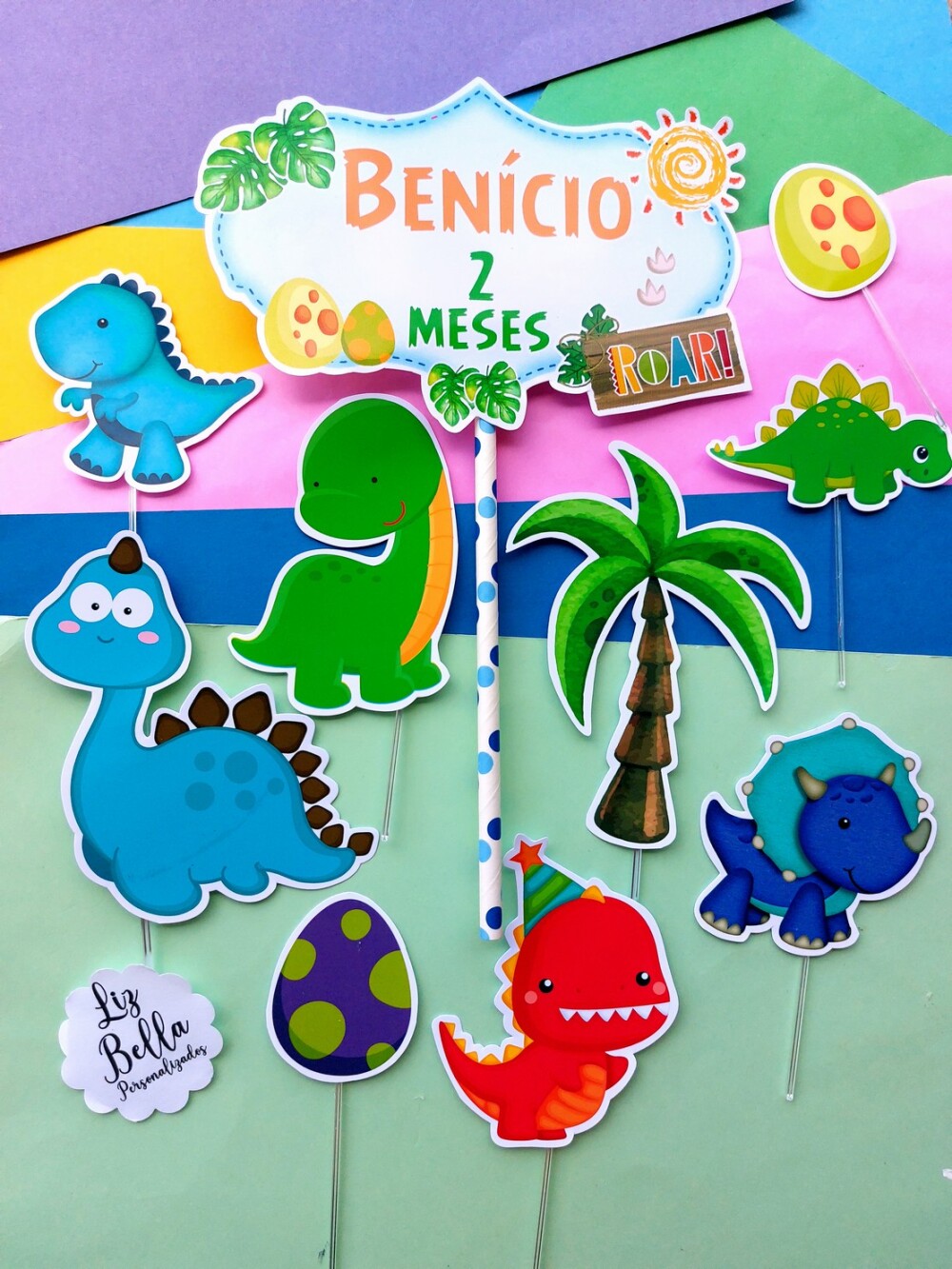 Topo de bolo Dinossauros Baby