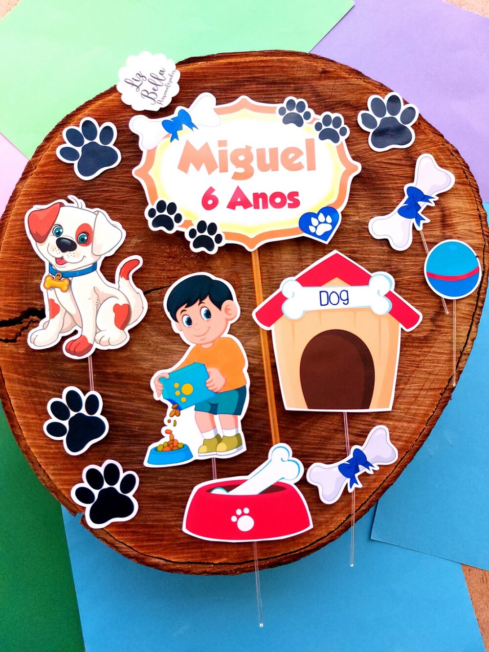 Topo de bolo Cachorrinhos