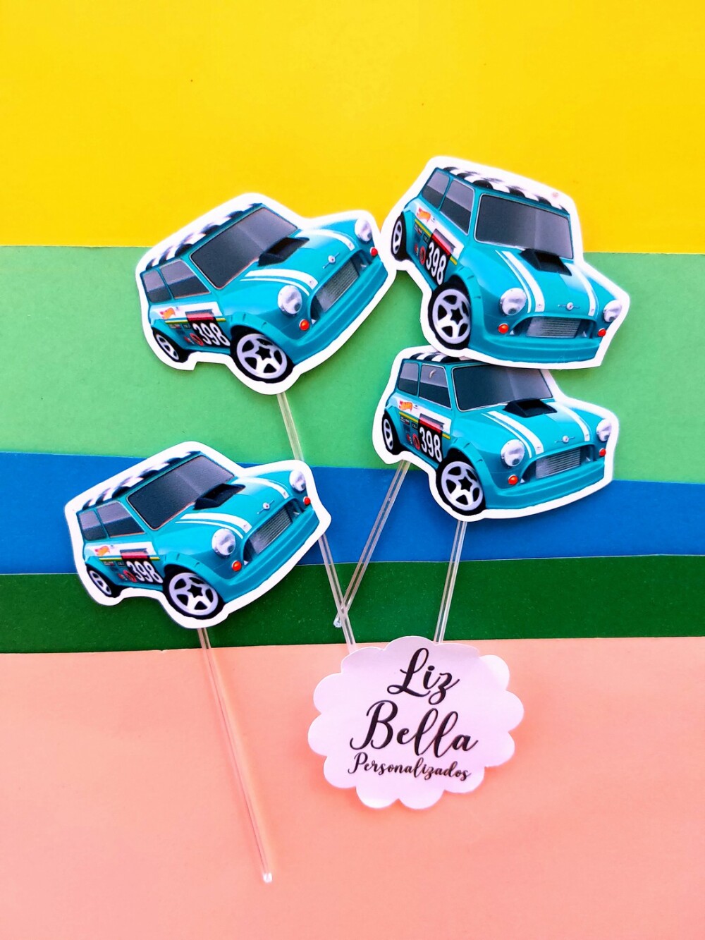 Topper para doces Hot Wheels 50 Unidades