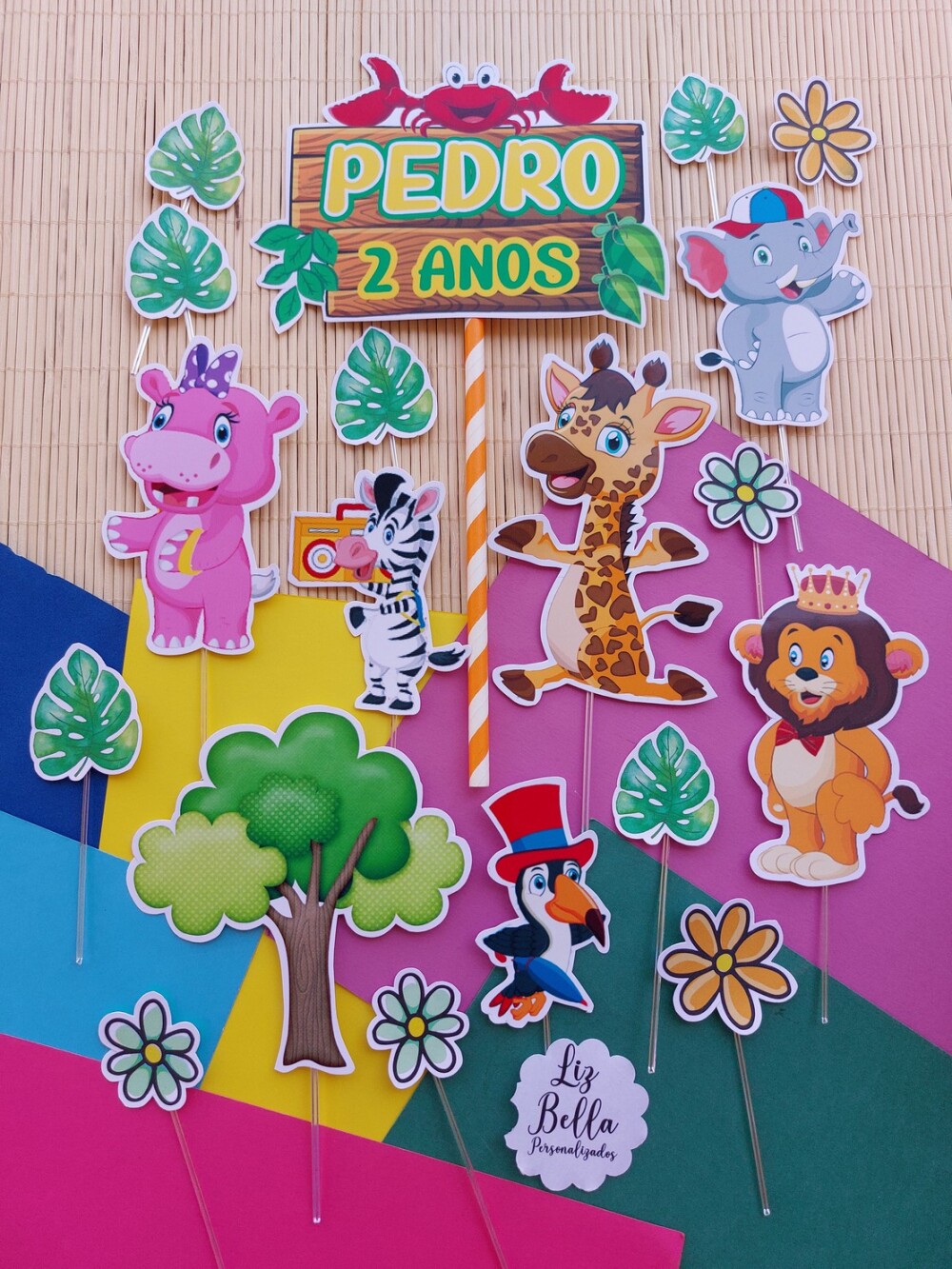 Topo de bolo Girafa Giramille