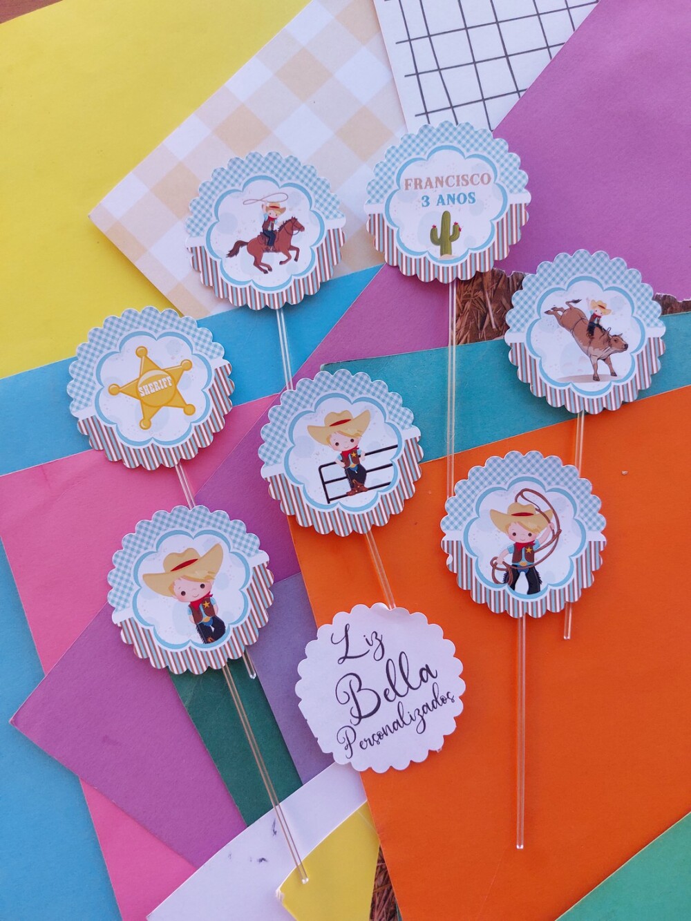 Topper para doces Country  50 Unidades