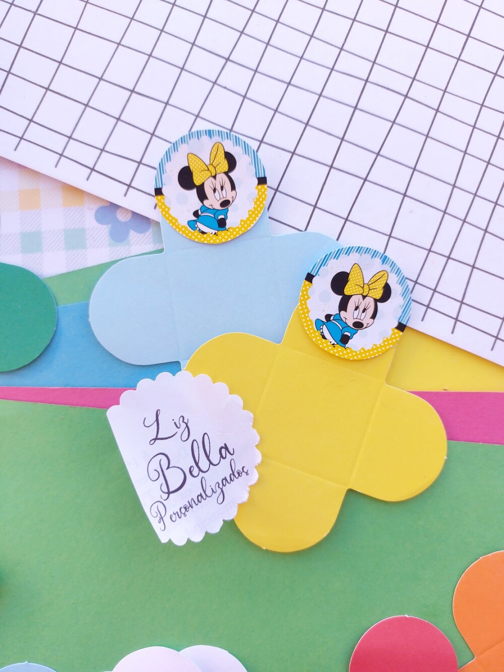 Forminhas para Doces Minnie Amarela e Azul 100 unidades