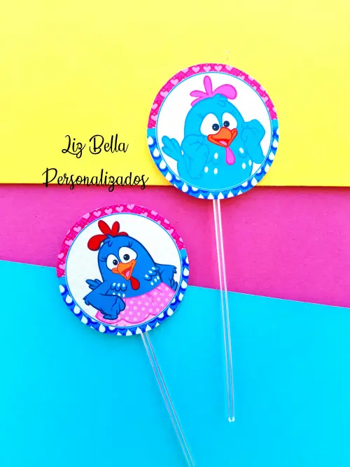 Topper para doces Galinha Pintadinha Rosa 50 Unidades