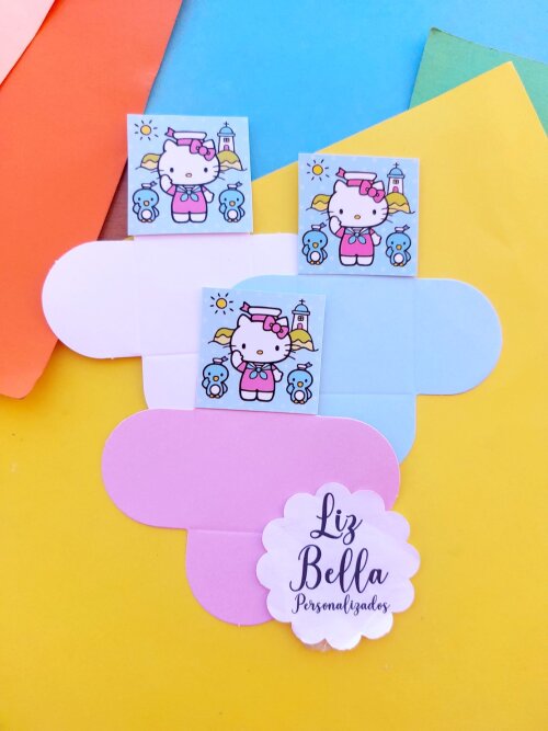 Forminhas para doces Hello Kitty Marinheira Rosa e Azul 100 Unidades