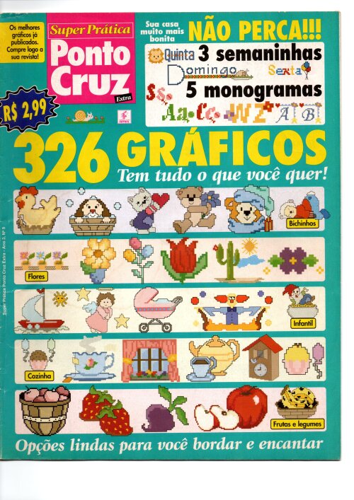 Revista Fácil Fazer Graficos de Ponto Cruz - Arquivo Digital
