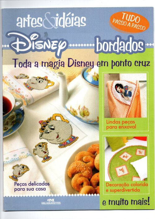 Revista Fácil Fazer Graficos de Ponto Cruz Disney - Arquivo Digital