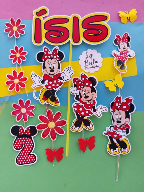 Topo de Bolo Minnie Vermelha