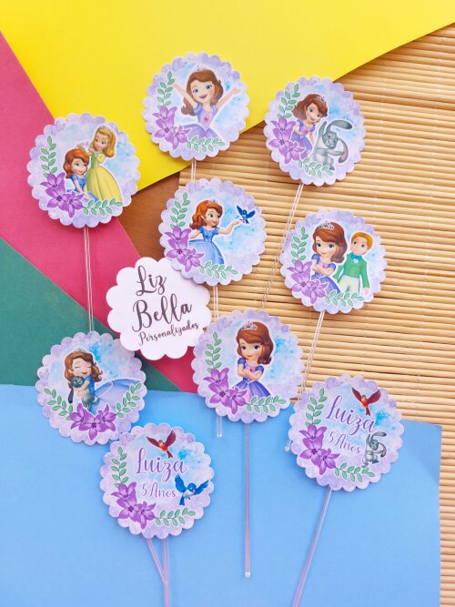 Topper para doces Princesinha Sofia  50Unidades