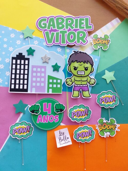 Topo de bolo Hulk Baby