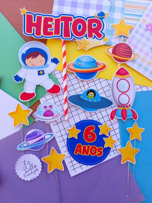 Topo de Bolo Astronauta