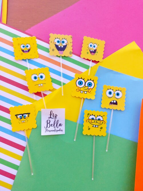 Topper para doces Bob Esponja 50 Unidades