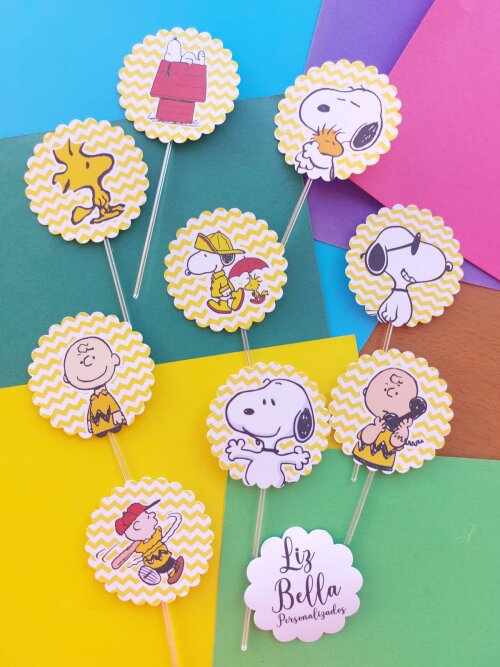 Topper para doces Charlie Brown - Snoopy  50 Unidades