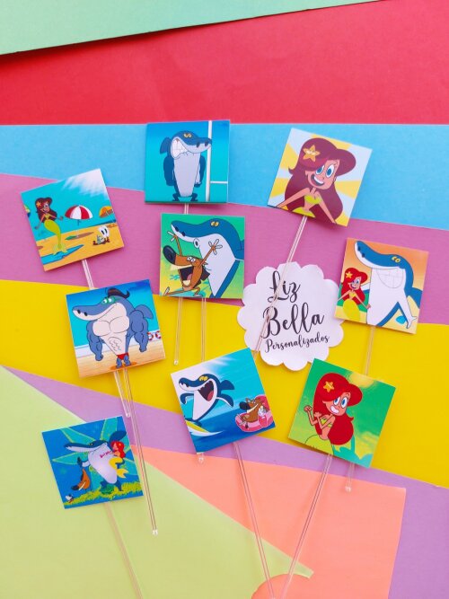Topper para doces Zig e Sharko  50 Unidades