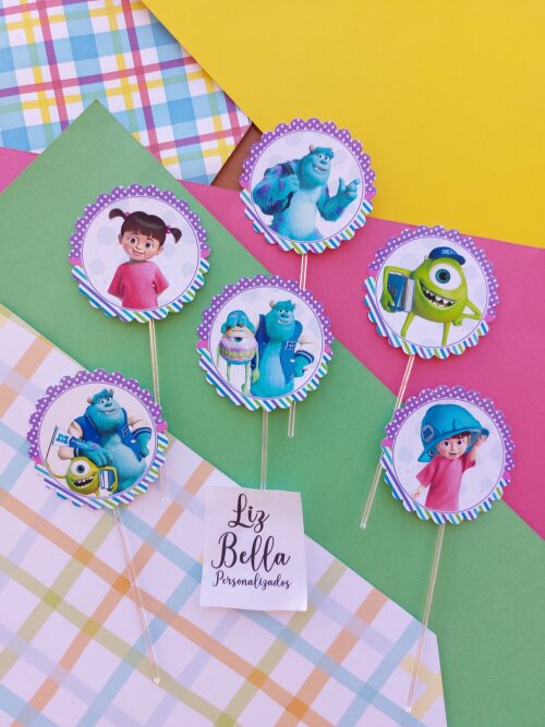Topper para doces Monstros S.A.  50 Unidades