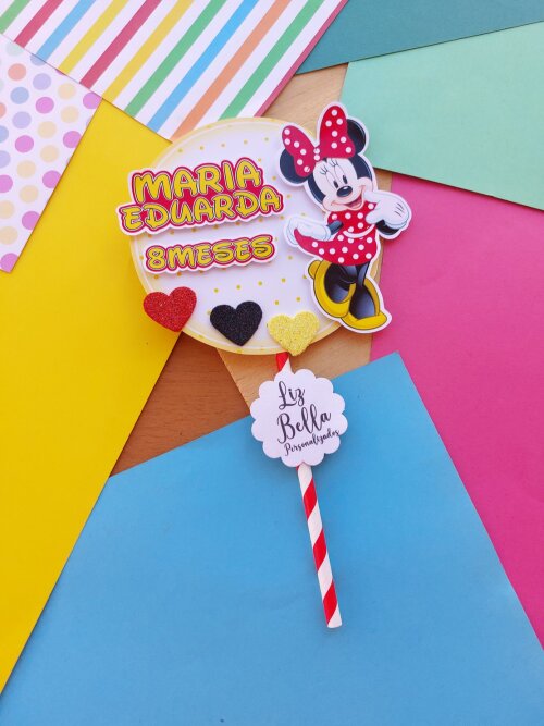 Mini Topo de bolo Minnie Vermelha