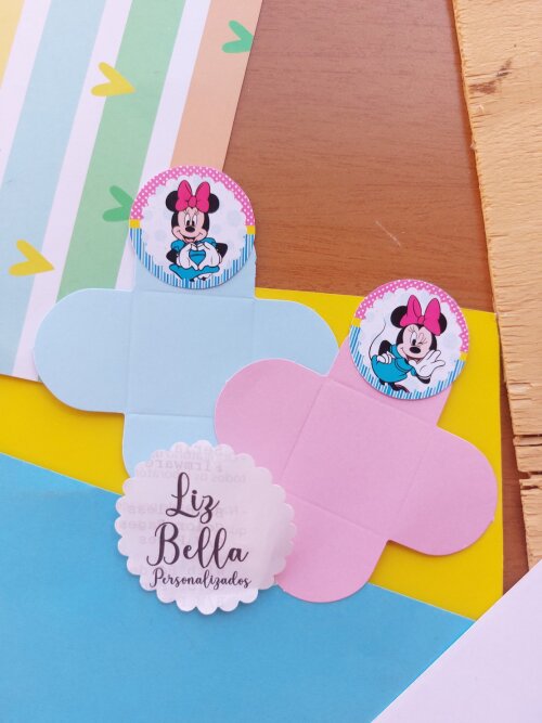 Forminhas para doces Minnie Rosa e Azul 100 Unidades