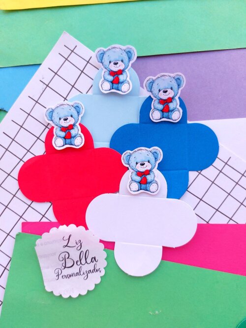 Forminhas para doces Ursinho Azul e Vermelho 100 Unidades