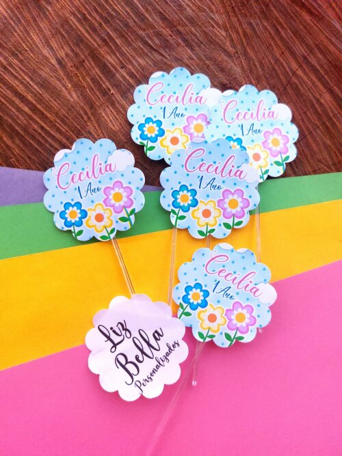 Topper para doces Jardim Encantado  50 Unidades