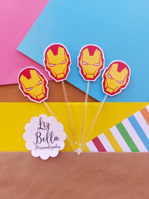 Topper para doces Homem de Ferro 50 Unidades