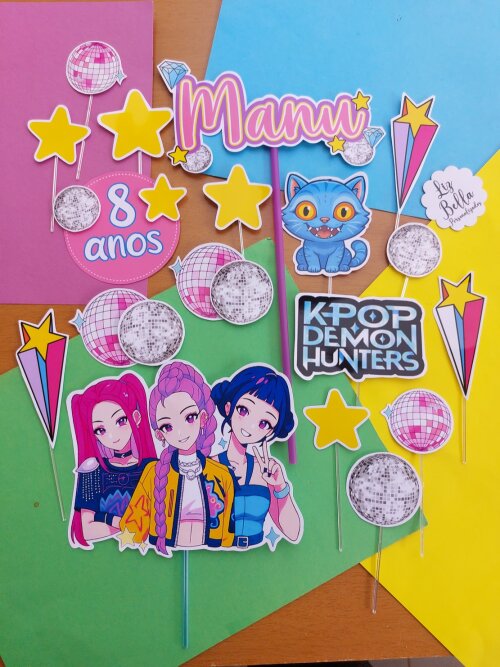 Topo de bolo As Guerreiras do K-Pop