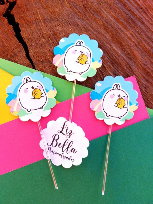 Topper para doces Molang 50 Unidades