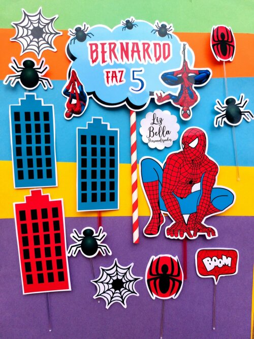 Topo de bolo Homem Aranha