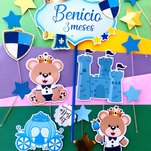 Topo de bolo Ursinho Principe azul