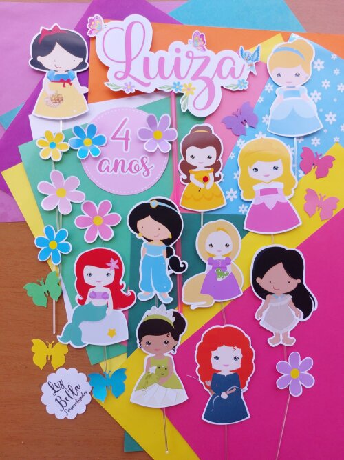 Topo de bolo Princesas Baby