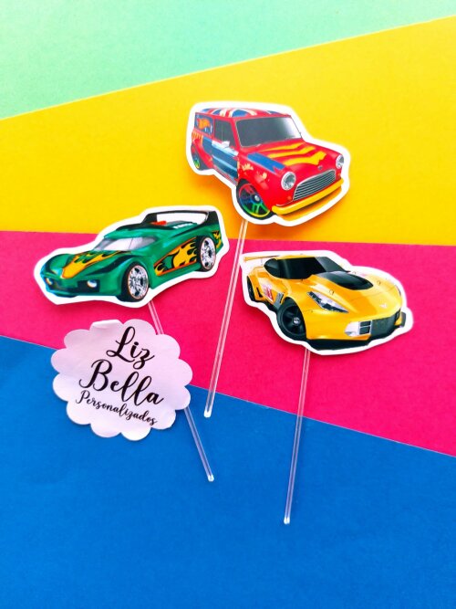 Topper para doces Hot Wheels 50 Unidades
