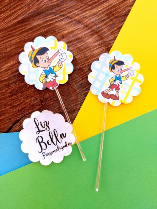 Topper para doces Pinóquio 50 Unidades