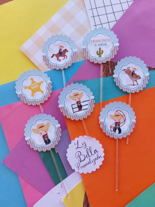 Topper para doces Country  50 Unidades