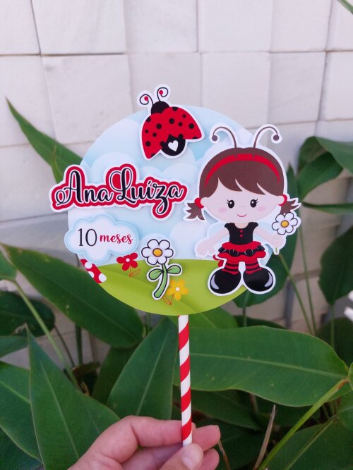 Mini Topo de bolo Joaninha