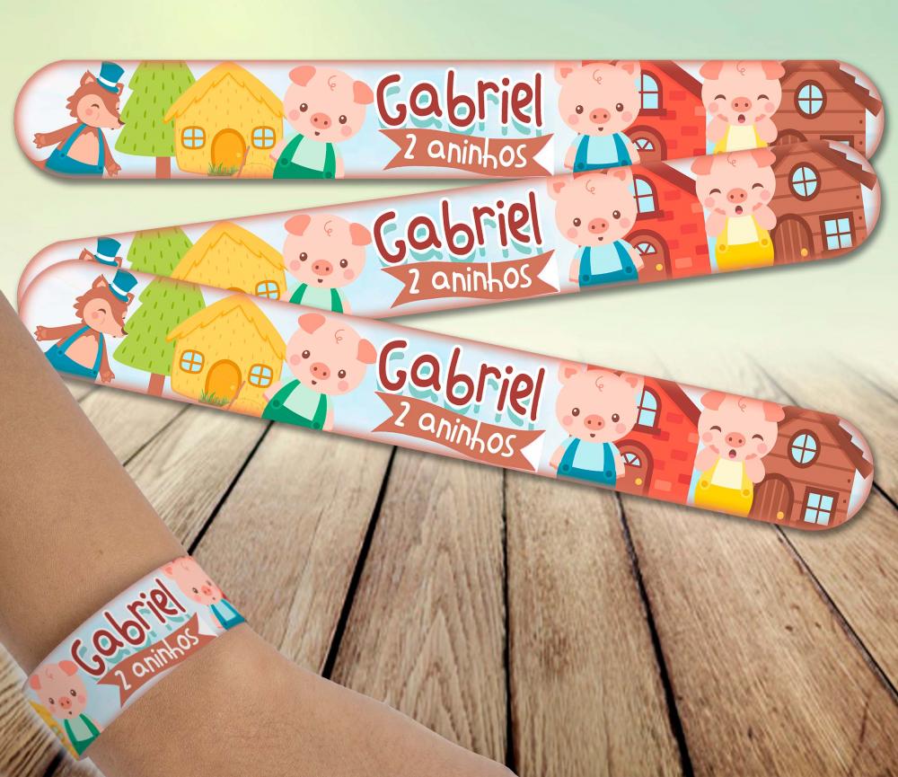 Pulseira bate enrola - Os tres porquinhos