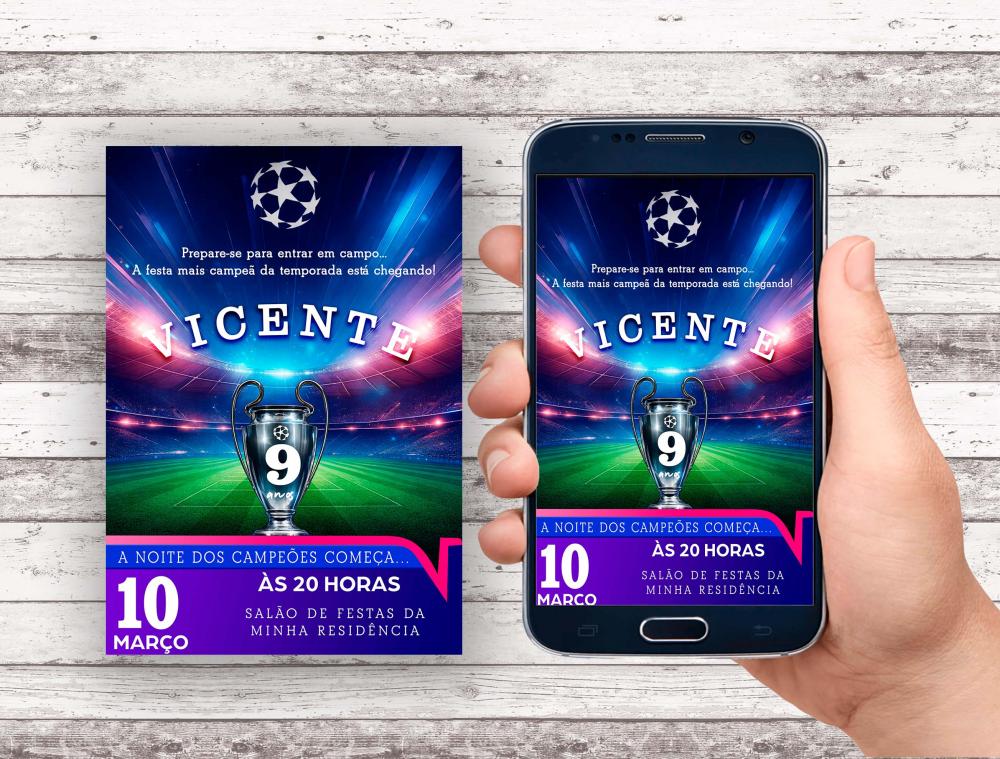 Convite Virtual - Futebol/ Champeons League
