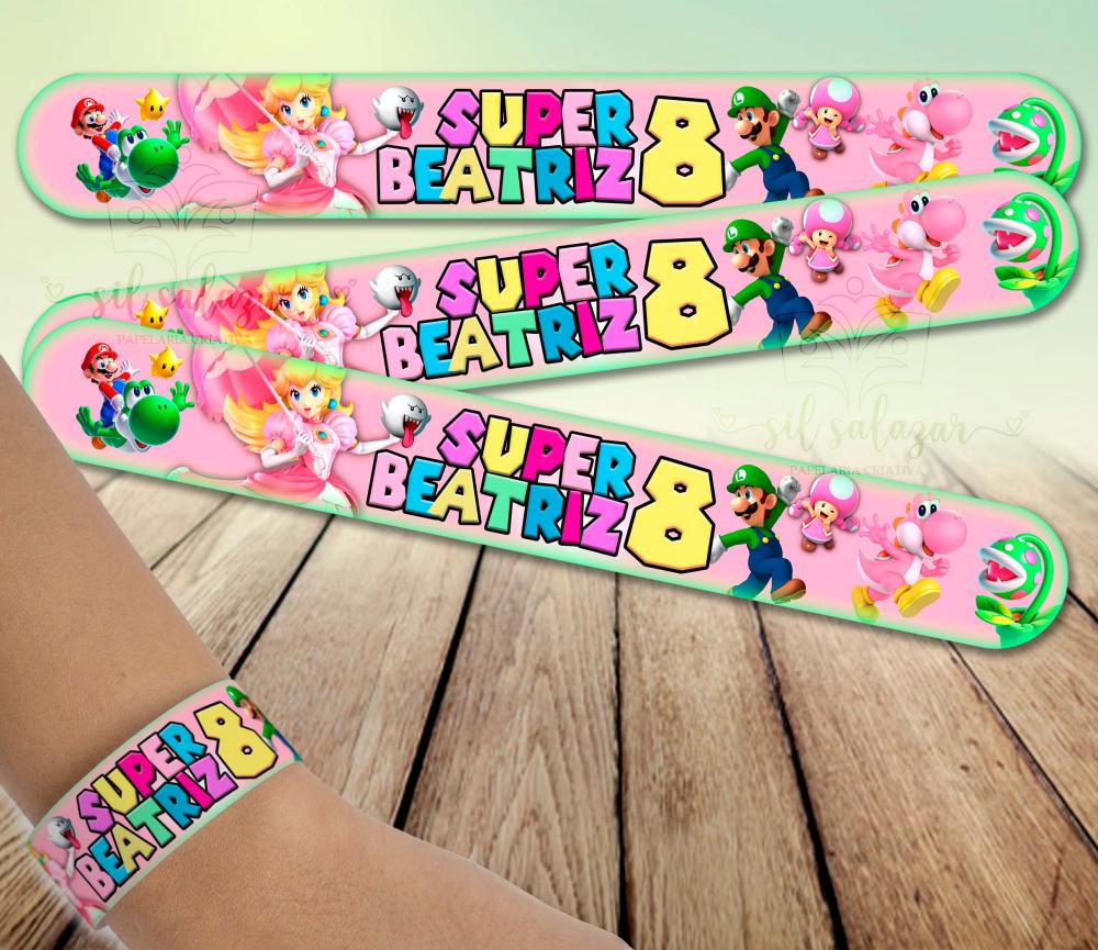 Pulseira bate enrola - Princesa Peach