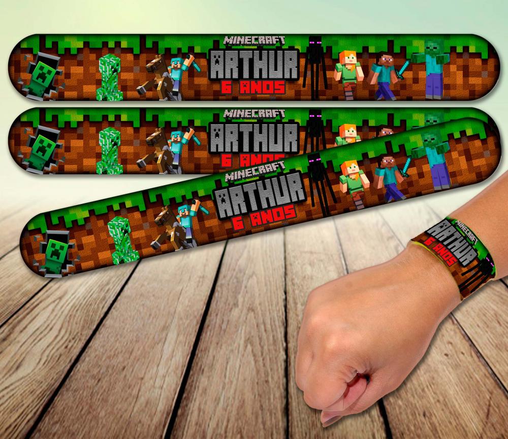 Pulseira bate enrola - Minecraft