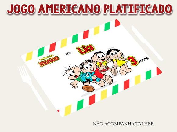 Jogo Americano Plastificado - Turma da Mônica