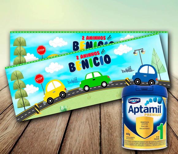 Adesivo para Lata Leite em Po - Carrinhos (800g)