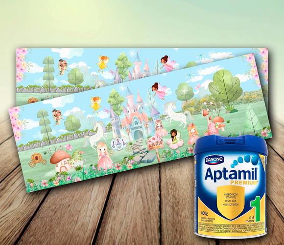 Adesivo Rotulo Lata 800g - Conto de Fadas e Magia