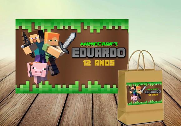 Adesivo Sacolinha - Minecraft (digital)