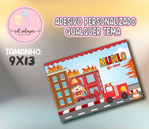 Adesivo Sacolinha P - Bombeiros Cute