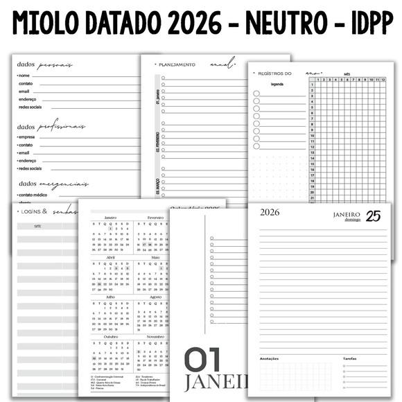 Agenda Neutra Datada - 2026