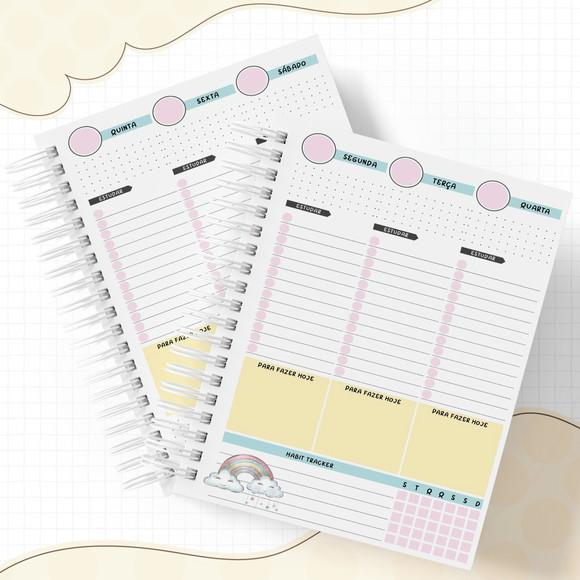 Agenda Rotina de Estudos - Arco Iris