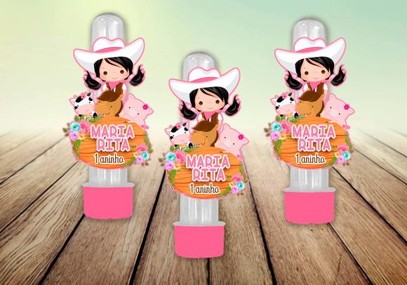 Aplique para Tubete - Fazendinha Menina