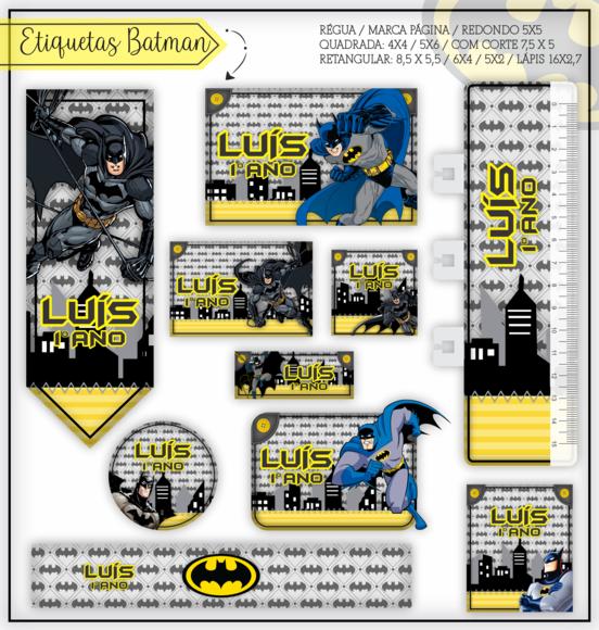 Arquivo digital Etiqueta Escolar - Batman 02